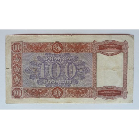 Albania 100 Franga 1940 VG