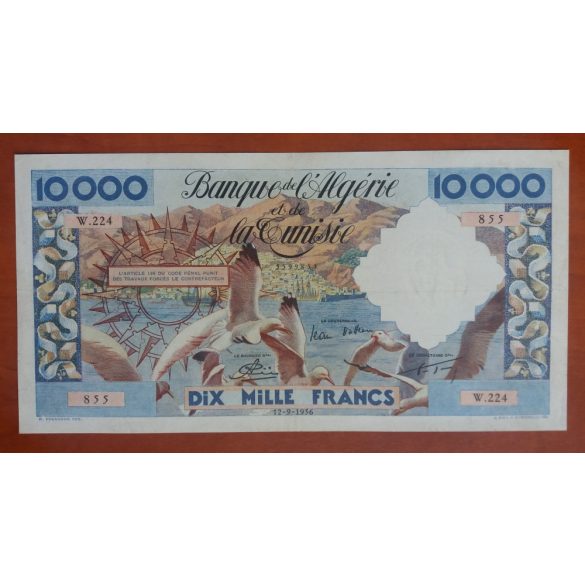 Algeria and Tunisia 10000 Francs 1956 restored