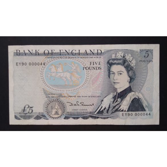 England 5 Pounds 1982 Low serial F+