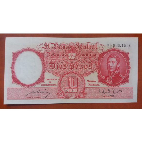 Argentína 10 Pesos 1952 XF