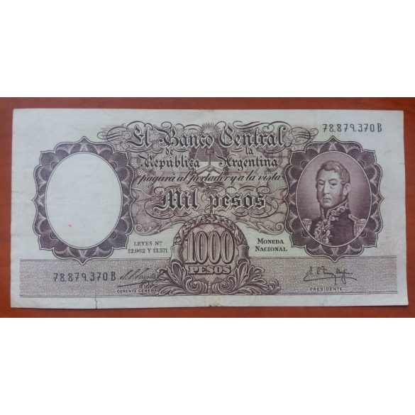 Argentína 1000 Pesos 1960 F