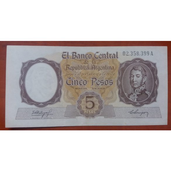 Argentína 5 Pesos 1960 XF