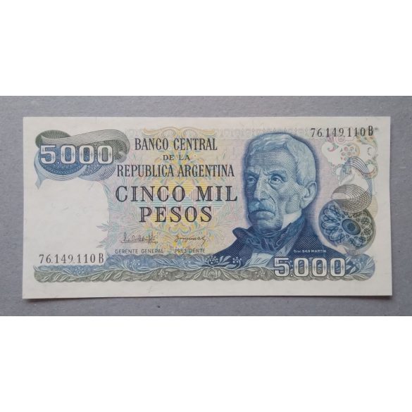 Argentina 5000 Pesos 1982 Unc