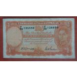 Australia 10 Shillings 1942 F