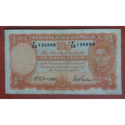 Australia 10 Shillings 1942 F