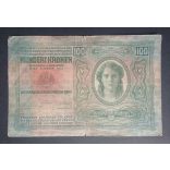 Ausztria - Magyarország 100 Korona 1912 VG+ Magyarország felülbélyegzéssel 