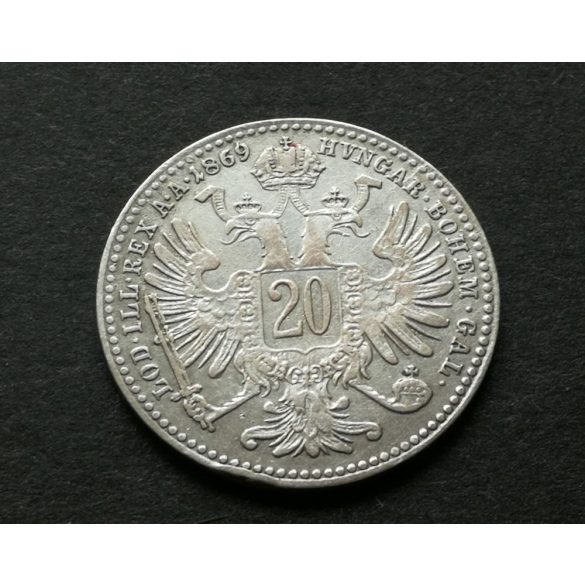 Ausztria-Magyarország Ferenc József 20 Krajcár 1869 2,6 g ezüst