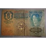 Ausztria - Magyarország 20 Korona 1913 F II. kiadás Deutschösterreich bélyegzés