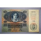 Austria-Hungary 50 Kronen with Deutschösterreich overprint 1914 F