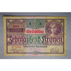 Austria 10000 Kronen 1924 with Ein Schilling overprint F