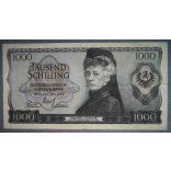 Austria 1000 Schilling 1966 VF-