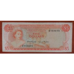 Bahamas 5 Dollars 1968 F+