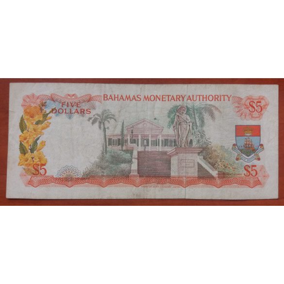 Bahamas 5 Dollars 1968 F+