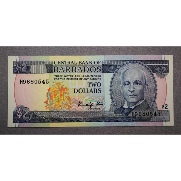 Barbados 2 Dollars 1986 UNC