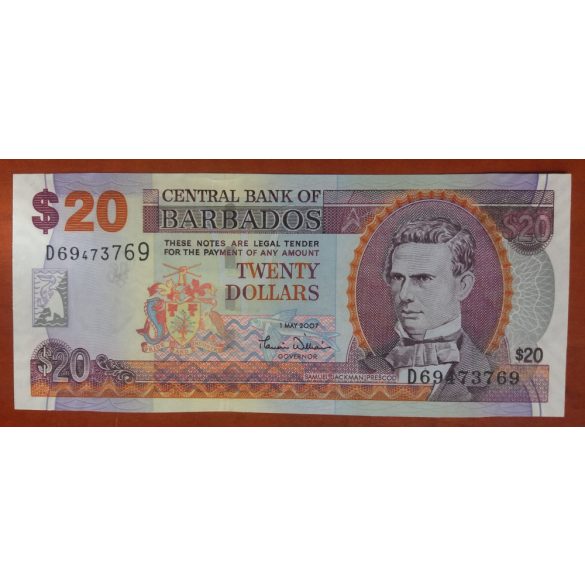 Barbados 20 dollars 2007 UNC