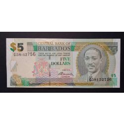 Barbados 5 Dollars 2012 UNC