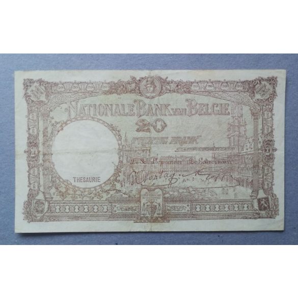 Belgium 20 Francs 1944 VF