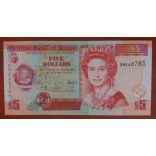 Belize 5 Dollars 2009 UNC