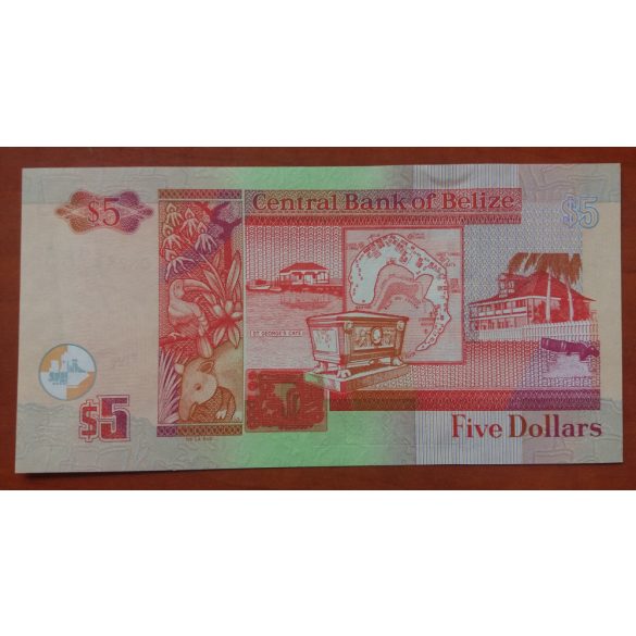 Belize 5 Dollars 2009 UNC