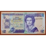 Belize 2 Dollars 2014 UNC
