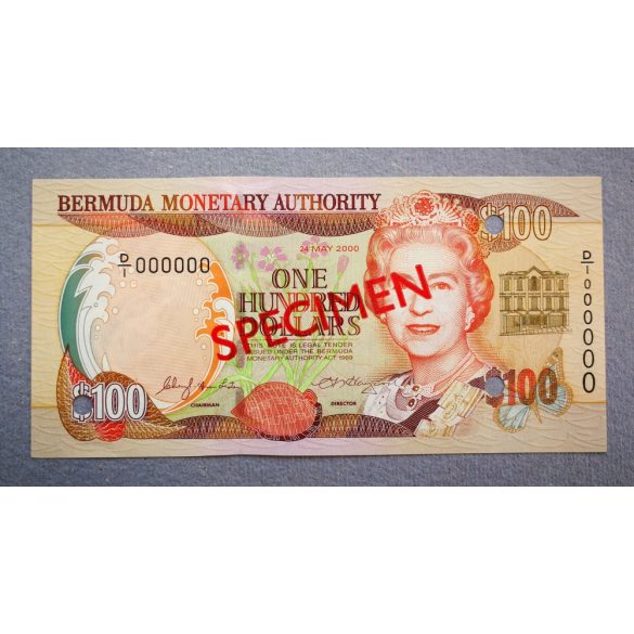 Bermuda 100 Dollars 2000 UNC Specimen