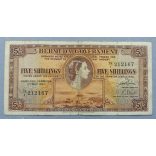 Bermuda 5 Shillings 1957 F-