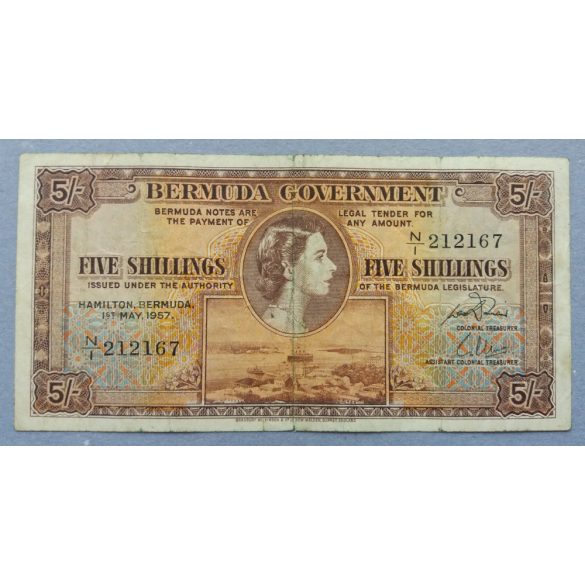 Bermuda-szigetek 5 Shillings 1957 F-