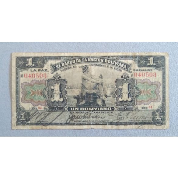 Bolívia 1 Boliviano 1911 VG+