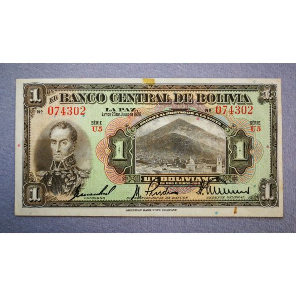 Bolívia 1 Boliviano 1928 F+