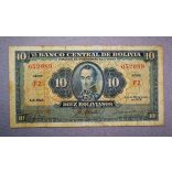 Bolivia 10 Bolivianos 1928 F