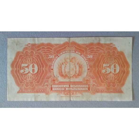 Bolivia 50 Bolivianos 1928 P124 VF