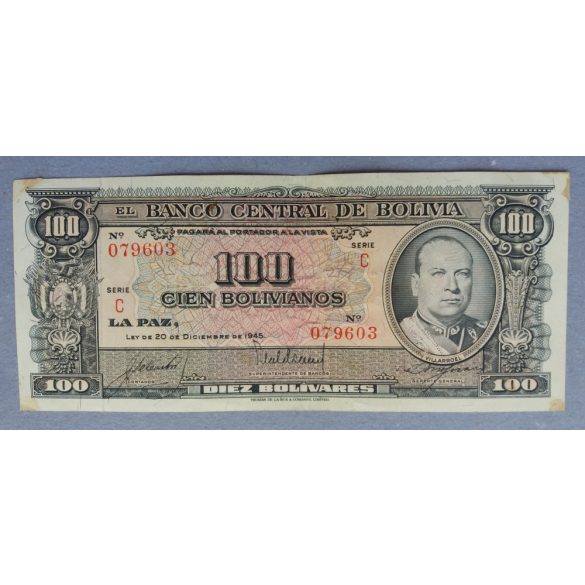 Bolívia 100 Bolivares 1945 VF-