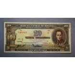 Bolivia 20 Bolivianos 1945 XF