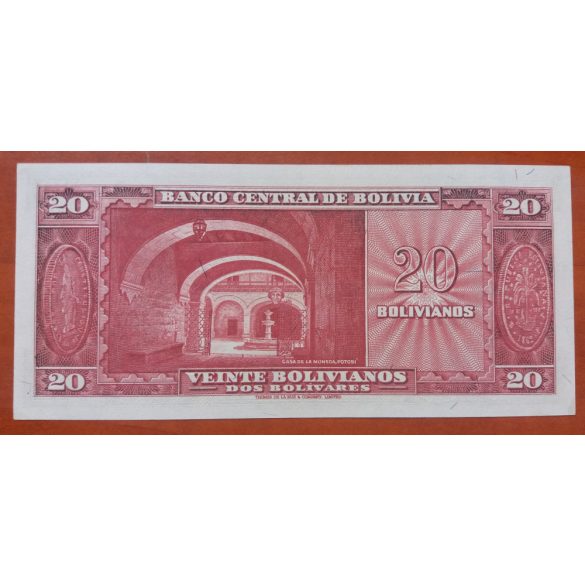 Bolivia 20 Bolivianos 1945 UNC