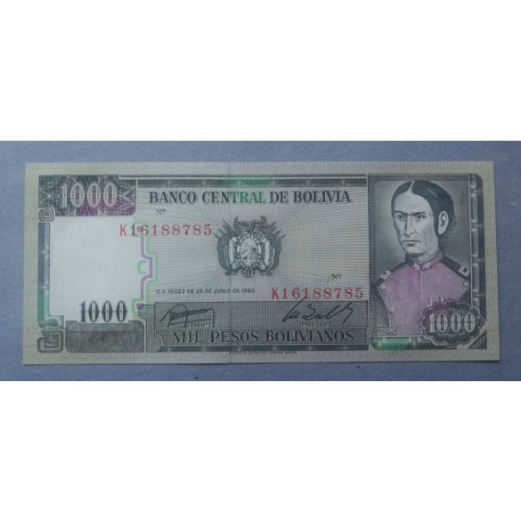 Bolivia 1000 Bolivianos 1982 Unc