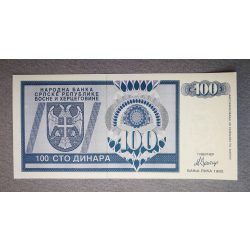 Bosnia and Herzegovina 100 Dinara 1992 Unc