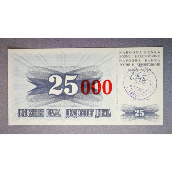 Bosznia-Hercegovina 25000 Dinara 1993 Unc