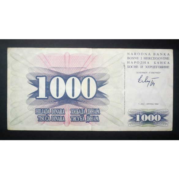 Bosznia-Hercegovina 1000 Dinara 1992 VF