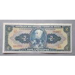 Brazilia 2 Cruzeiros 1944 VF hand-signed