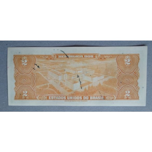 Brazilia 2 Cruzeiros 1944 VF hand-signed