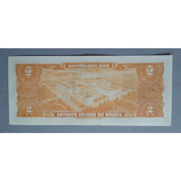 Brazil 2 Cruzeiros 1944 VF handwritten signature