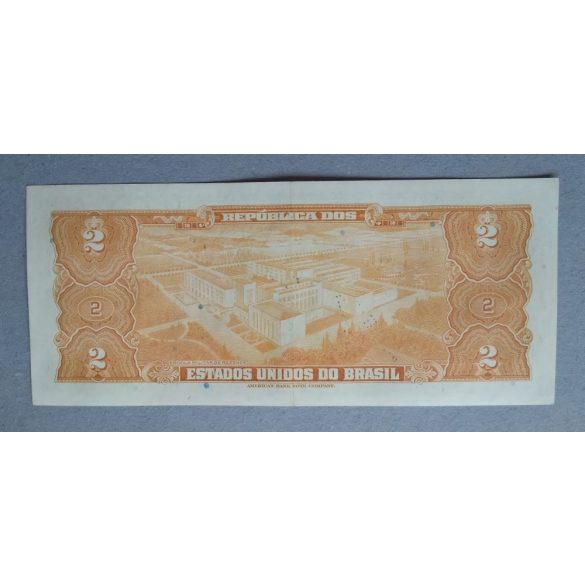 Brazil 2 Cruzeiros 1944 VF handwritten signature
