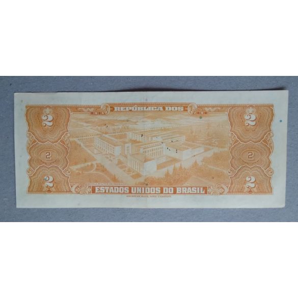 Brazilia 2 Cruzeiros 1944 VF+ hand-signed