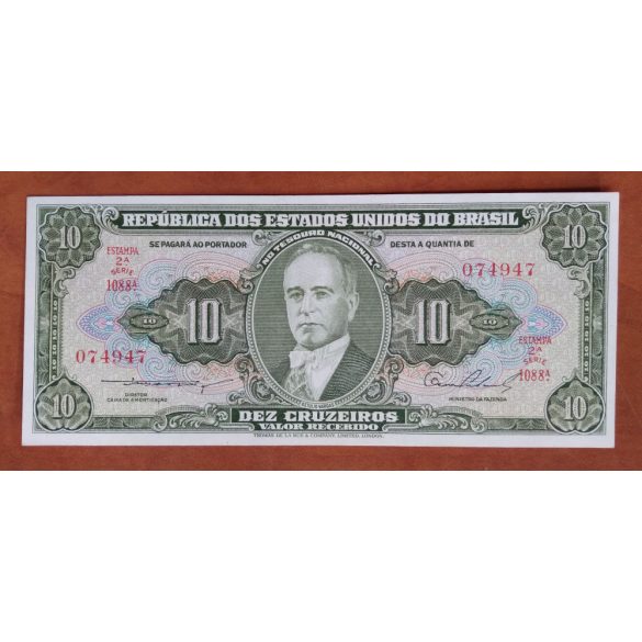 Brazília 10 Cruzeiros 1953 Unc