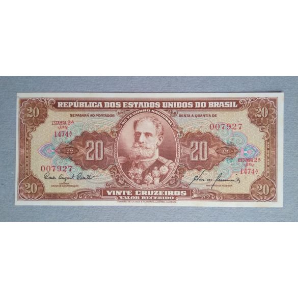 Brazília 20 Cruzeiros 1955 Unc