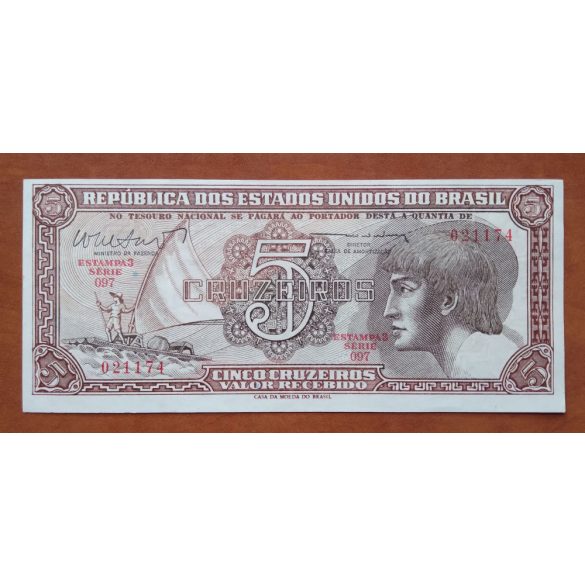 Brazília 5 Cruzeiros 1961 Unc