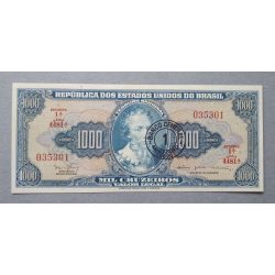   Brazília 1 Cruzeiro Novo 1000 Cruzeiros felülbélyegezve 1966 Unc