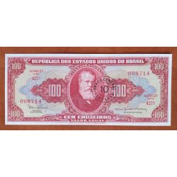   Brazília 10 Centavos felülbélyegzés 100 Cruzerioson 1966 XF+