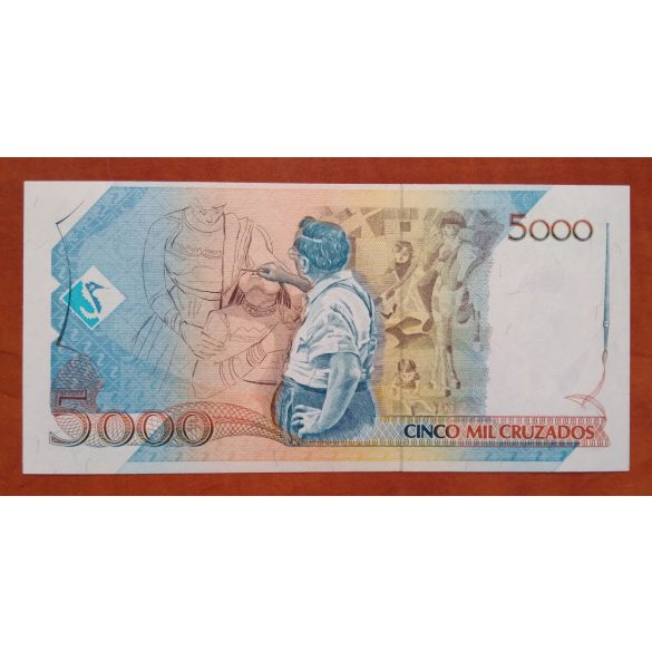 Brazilia 5 Cruzados overprint 5000 Cruzeiros 1989 Unc