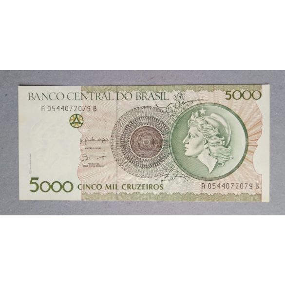 Brazília 5000 Cruzeiros 1990 Unc